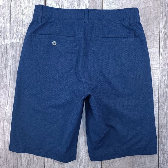 Under Armour Mens UA Match Play Vented Shorts Size 30 Blue Flat Bermuda Stretch - Picture 2 of 7